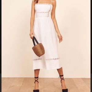 Reformation Wyoming White Linen Dress Size 0